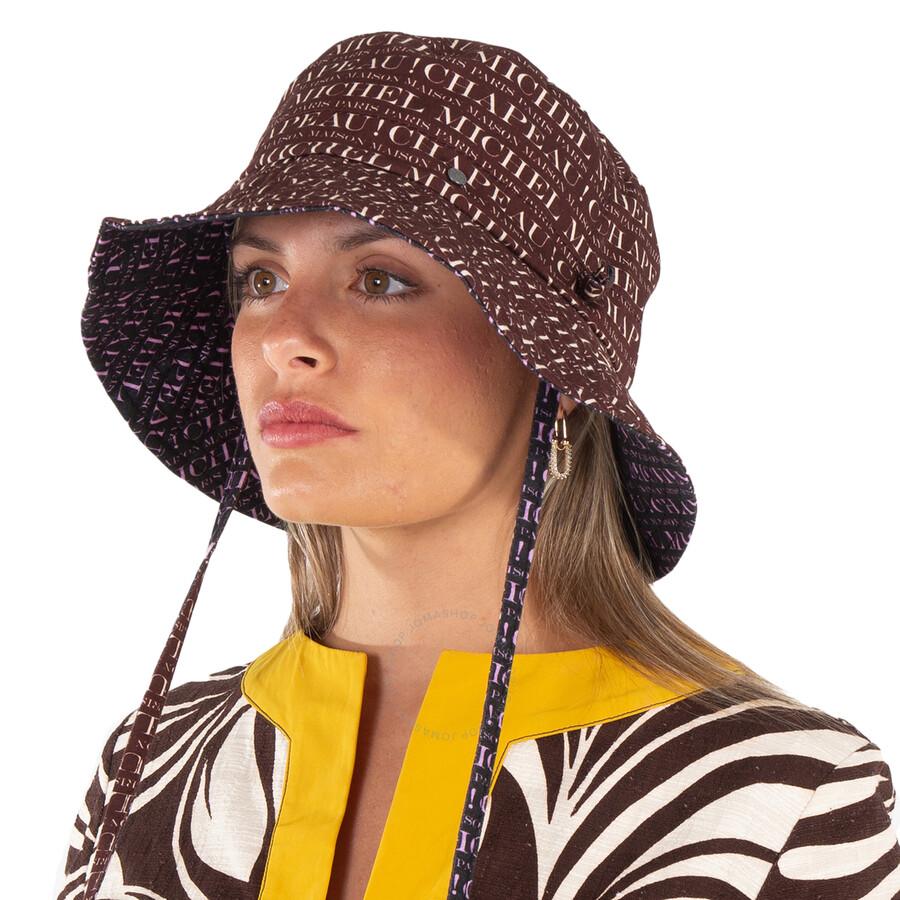 MAISON MICHEL Ladies Multi Angele Logo-Print Bucket Hat