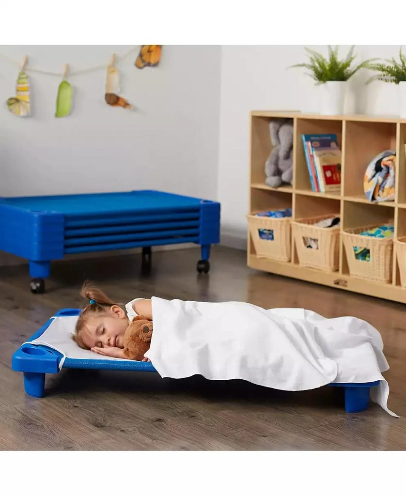 ECR4Kids RestZone Cot Sheet, Toddler Size, White, 12-Pack 8