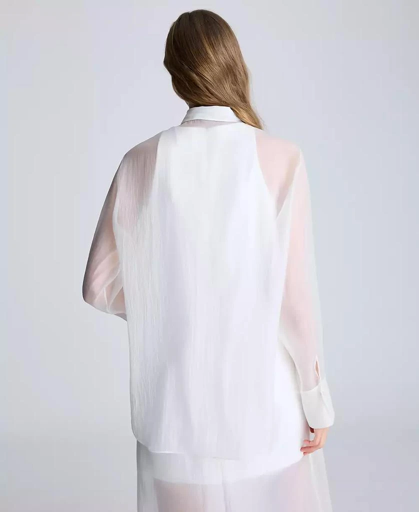 Kenneth Cole Women's Sheer Oversized Tunic Shirt 2