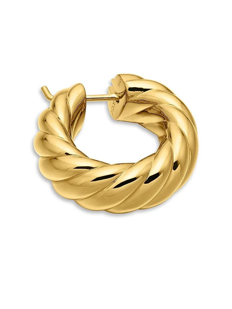 David Yurman Sculpted Cable Hoop Earrings In 18K Yellow Gold 3
