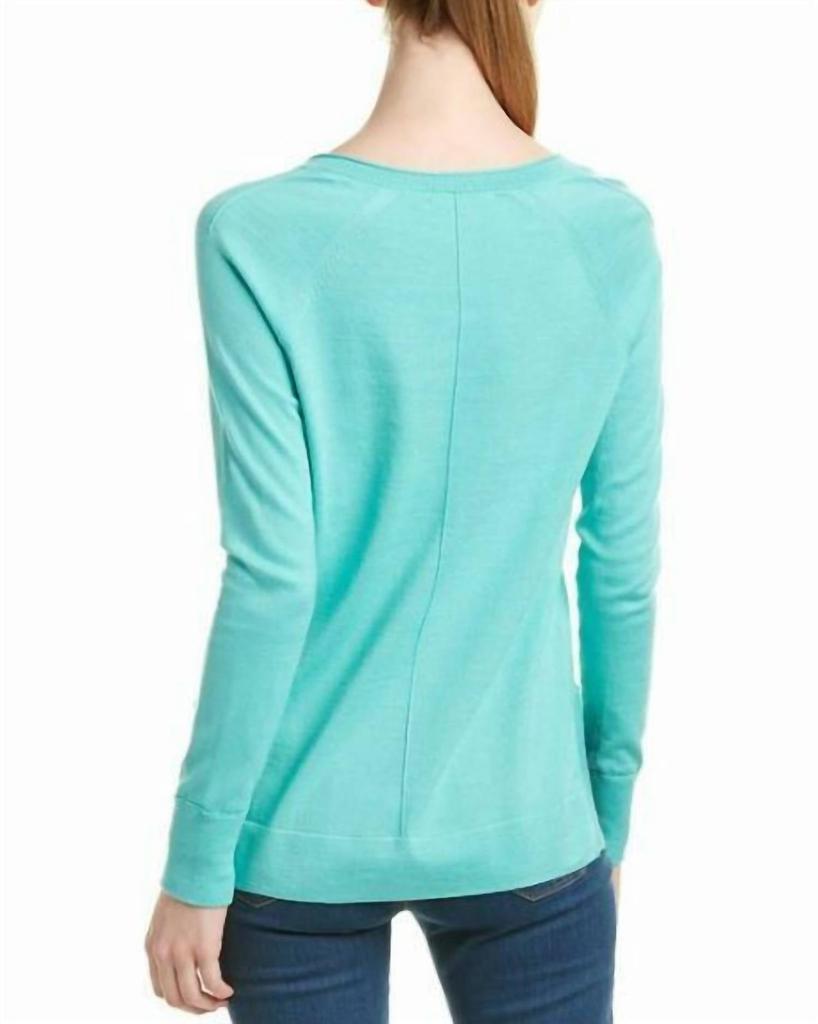 J Brand J Brand - V-Neck Pullover Cotton Knit Side Slits Fit Sweater