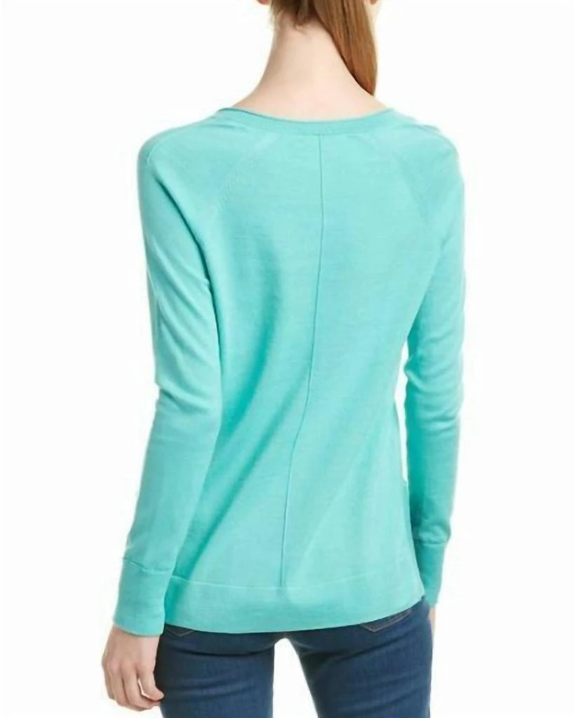 J Brand J Brand - V-Neck Pullover Cotton Knit Side Slits Fit Sweater 2
