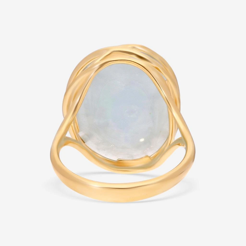 SuperOro SuperOro Samba 18K Yellow Gold Blue Aquamarine Statement Ring Sz. 7 SAMBA/A014 3