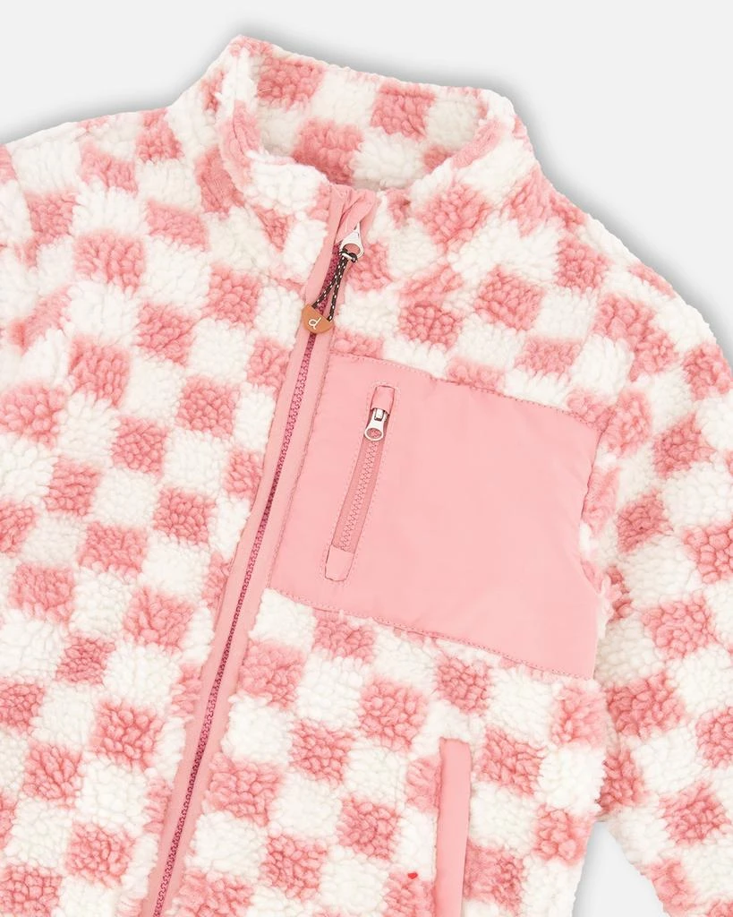 Deux par Deux Sherpa Jacket Pink Checkerboard 4