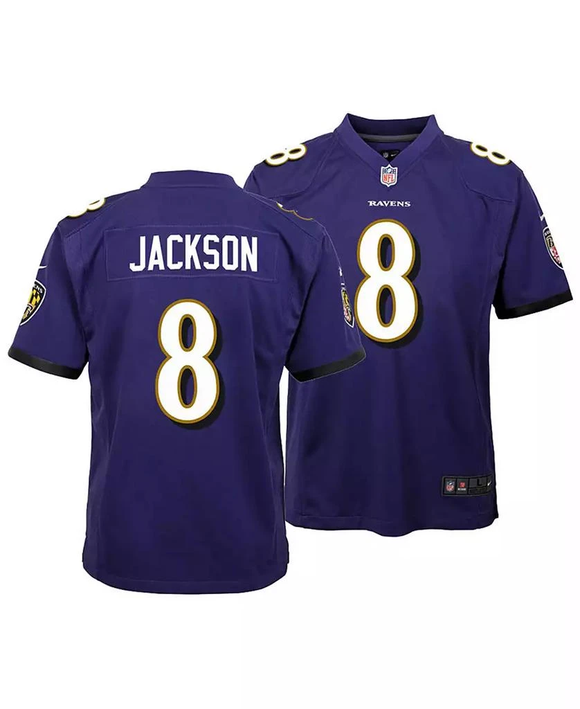 NIKE Big Boys and Girls Lamar Jackson Baltimore Ravens Fashion Game Jersey 1