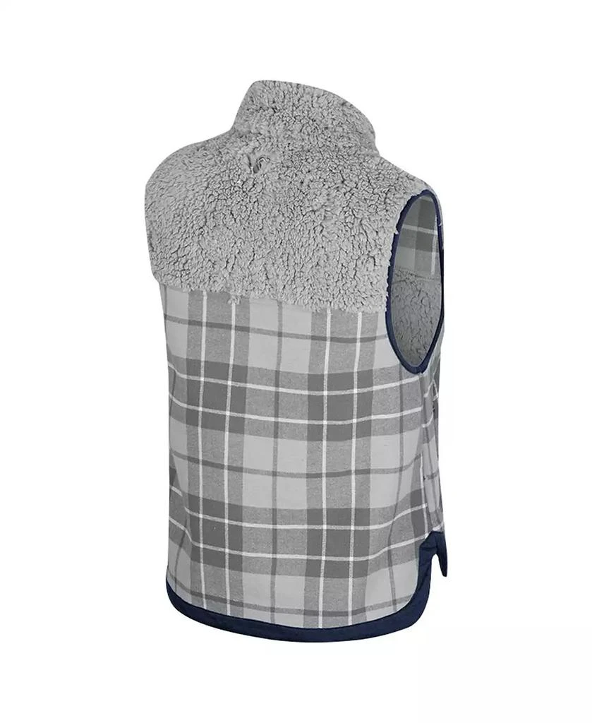 Colosseum Women's Gray Michigan Wolverines Matilda Sherpa Plaid Full-Zip Vest 2