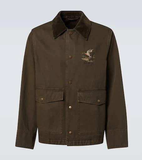 Burberry Corduroy-trimmed cotton twill field jacket 1