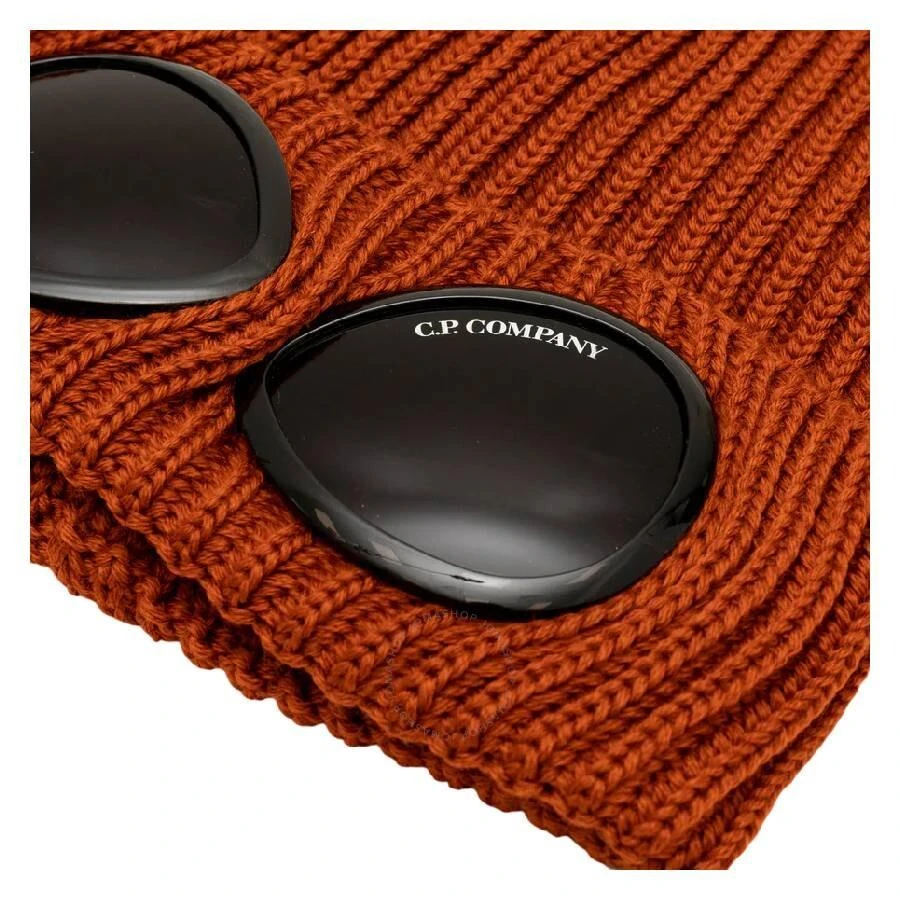 CP Company Men's Bombay Brown Extra Fine Merino Goggle Beanie 3