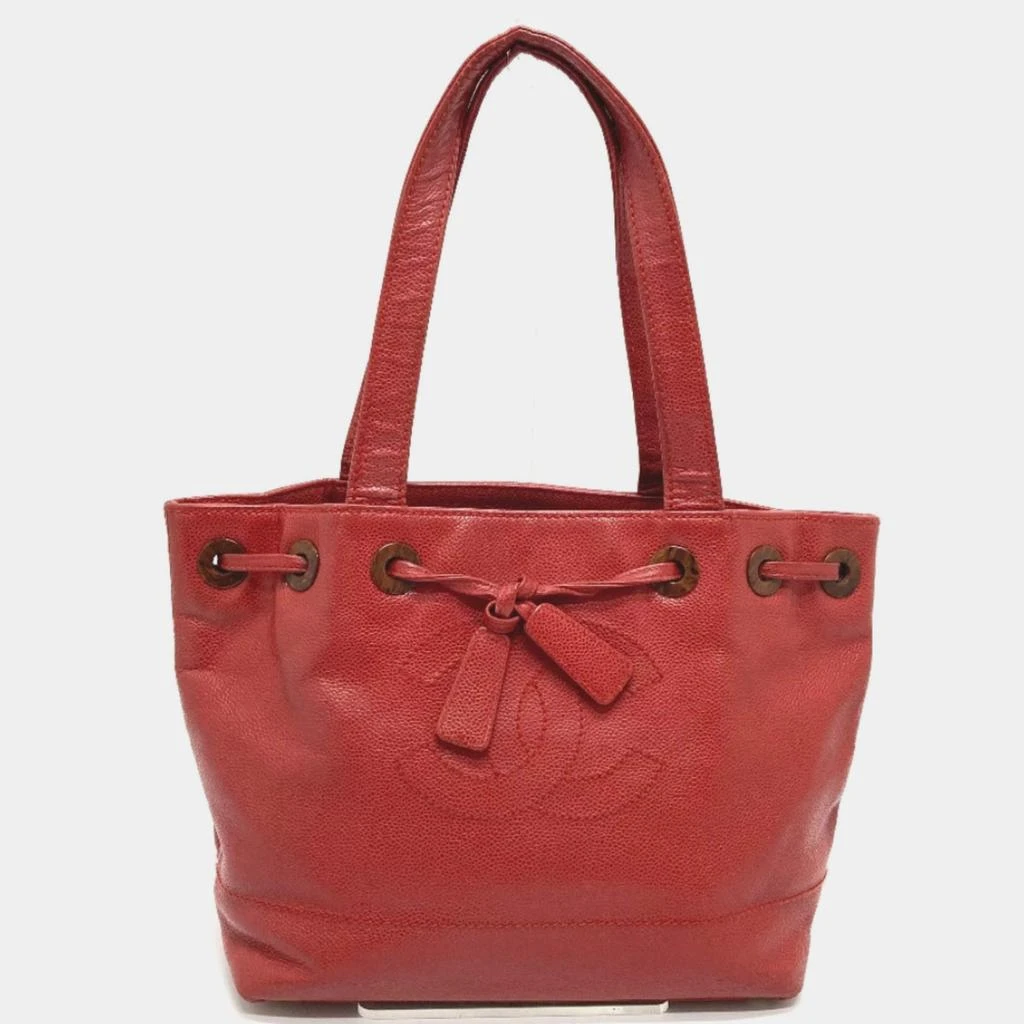 Chanel Chanel Red Cc Mark Bag Vintage Tote Bag 1