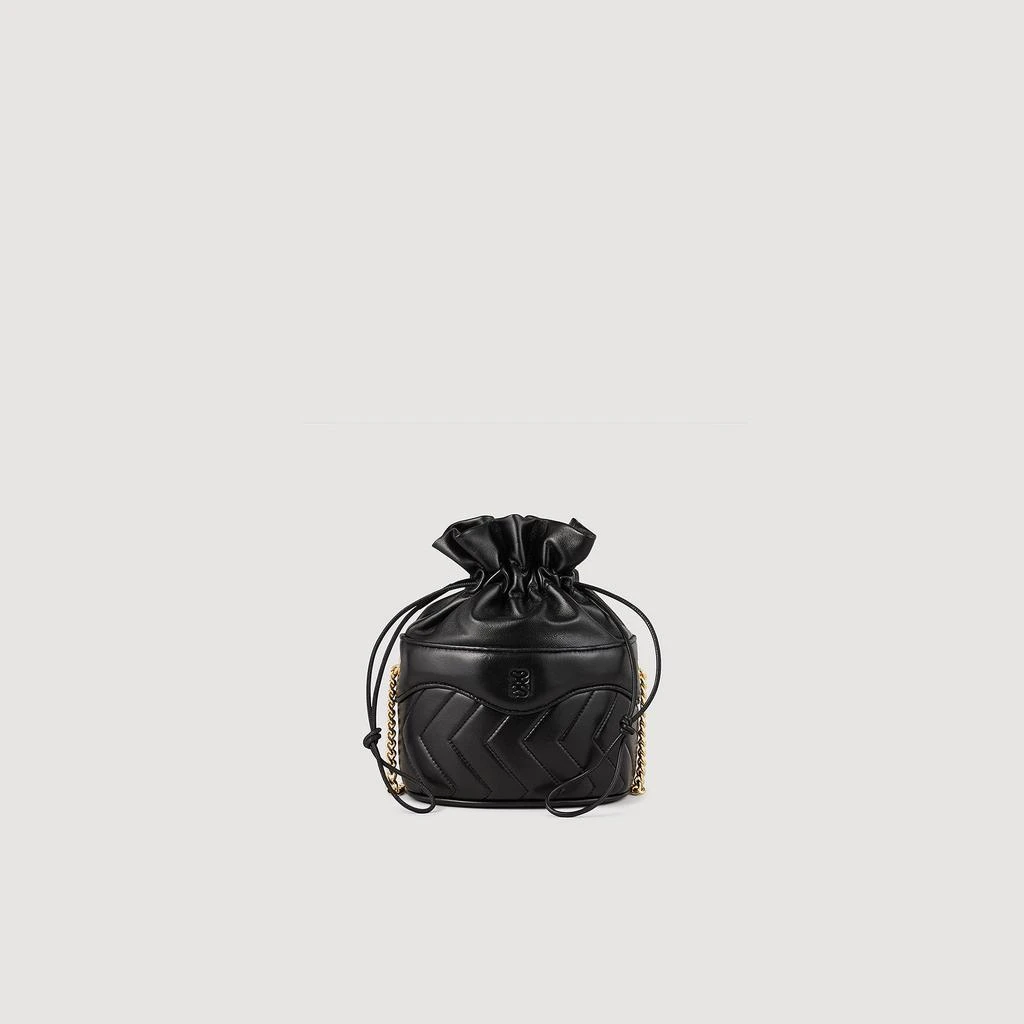 Sandro Le Bonbon quilt leather bucket bag 1