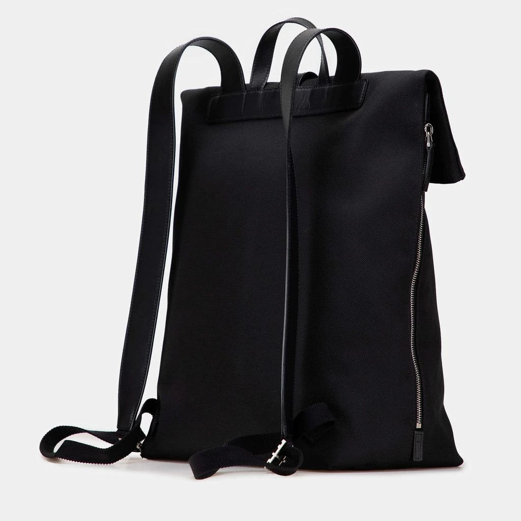 Shop Gucci Black Canvas Techno Web Fold Over Backpack on 