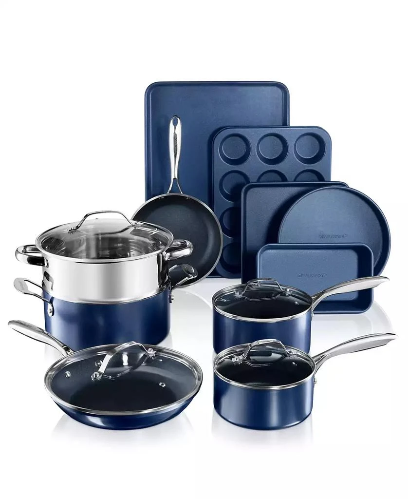 GraniteStone 15-Piece Ultra-Durable Non-Stick Diamond Infused Cookware and Bakeware Set