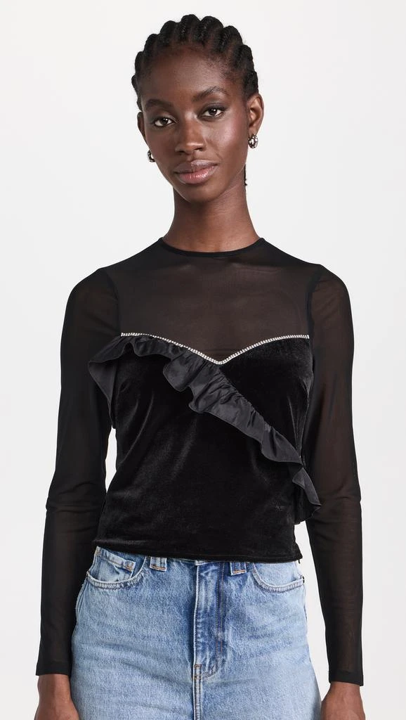 SAYLOR Dascha Velvet and Mesh Top 6