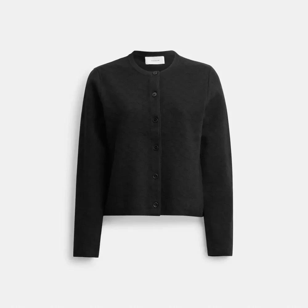 Coach Signature Knit Cropped Cardigan 1