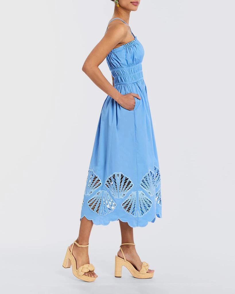 Mestiza New York Spritz Smocked Seashell Cutout Midi Dress 4