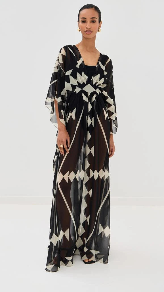 JOHANNA ORTIZ Black/Ecru Secret Garden Maxi Dress 6