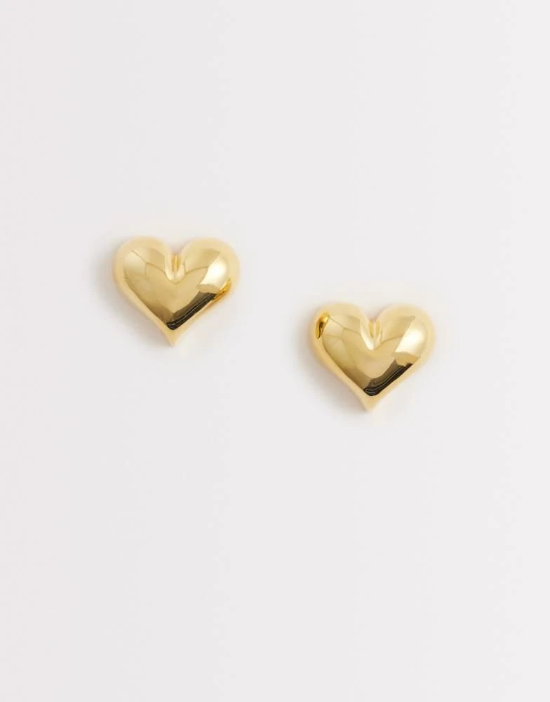 Orelia Orelia statement voluminous heart stud earrings in 18k gold plated
