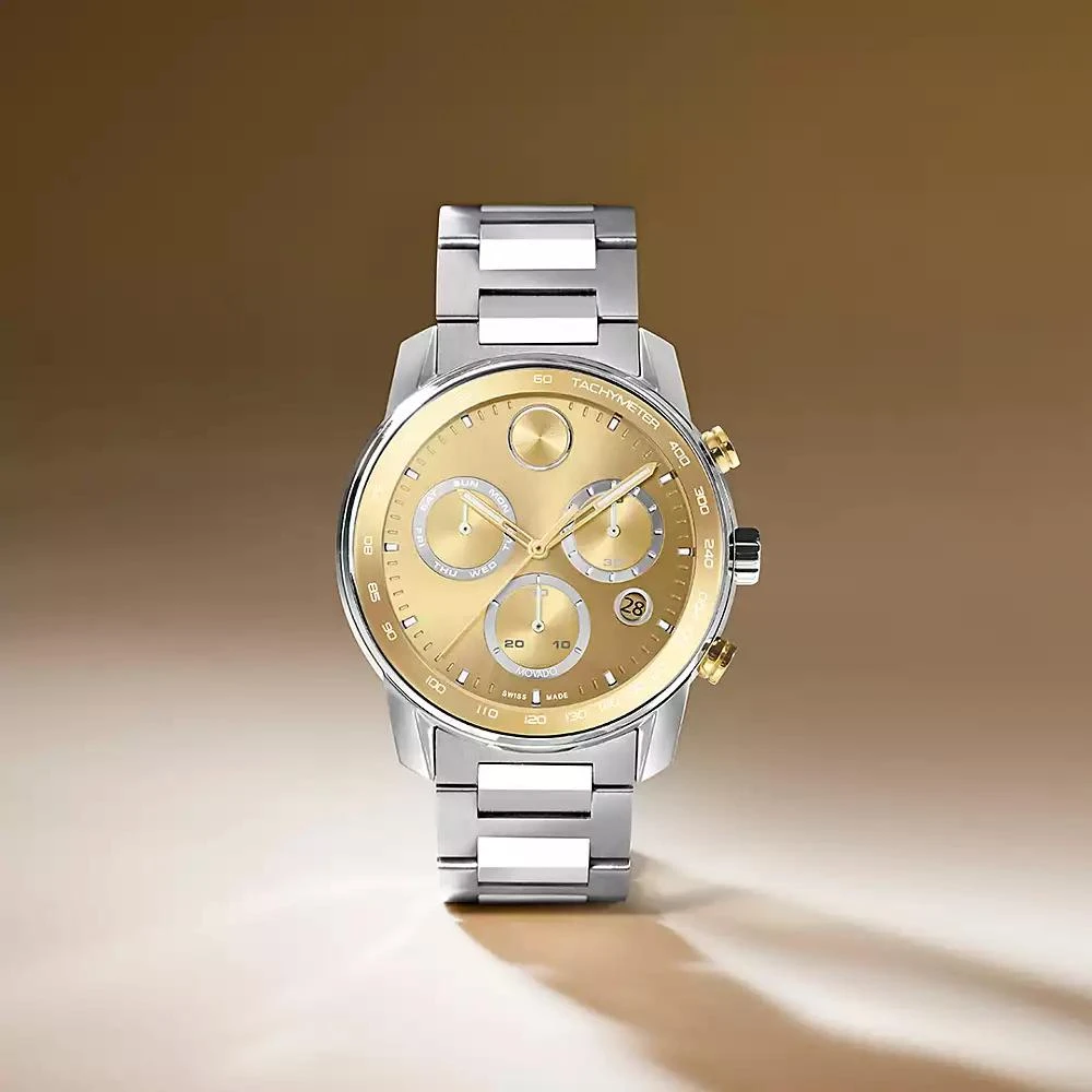Movado Men's Swiss Chronograph Bold Verso Stainless Steel Bracelet Watch 44mm 4