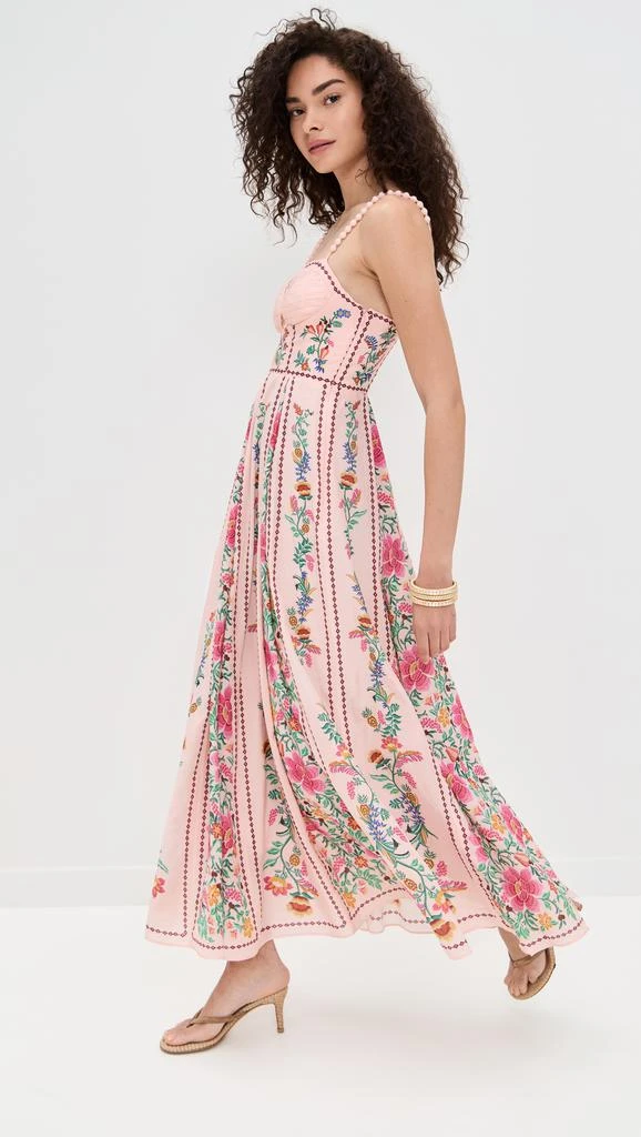 Farm Rio Delicate Forest Pink Maxi Dress 3