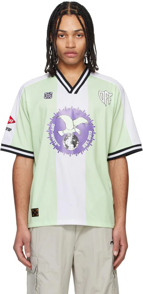 Off-White Green & White Cap 23 Soccer Jersey 1