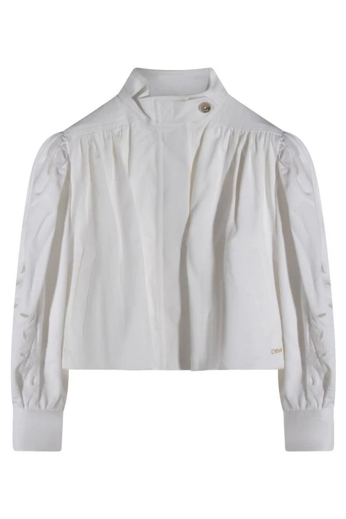 Chloé Chloé Kids Laser-Cut High Neck Jacket