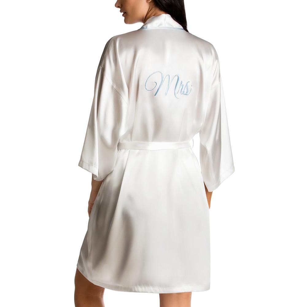 Linea Donatella 'Mrs' Satin Wrap Bridal Robe, Chemise Nightgown Set