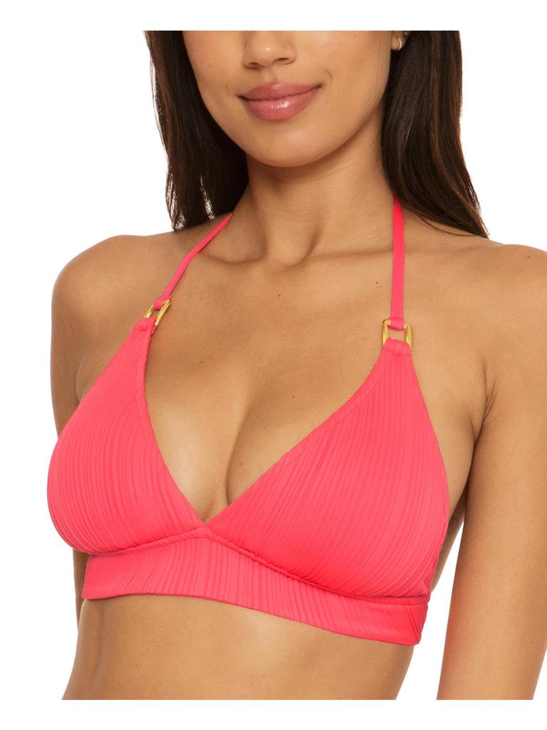 Becca Womens Ribbed Polyester Bikini Swim top