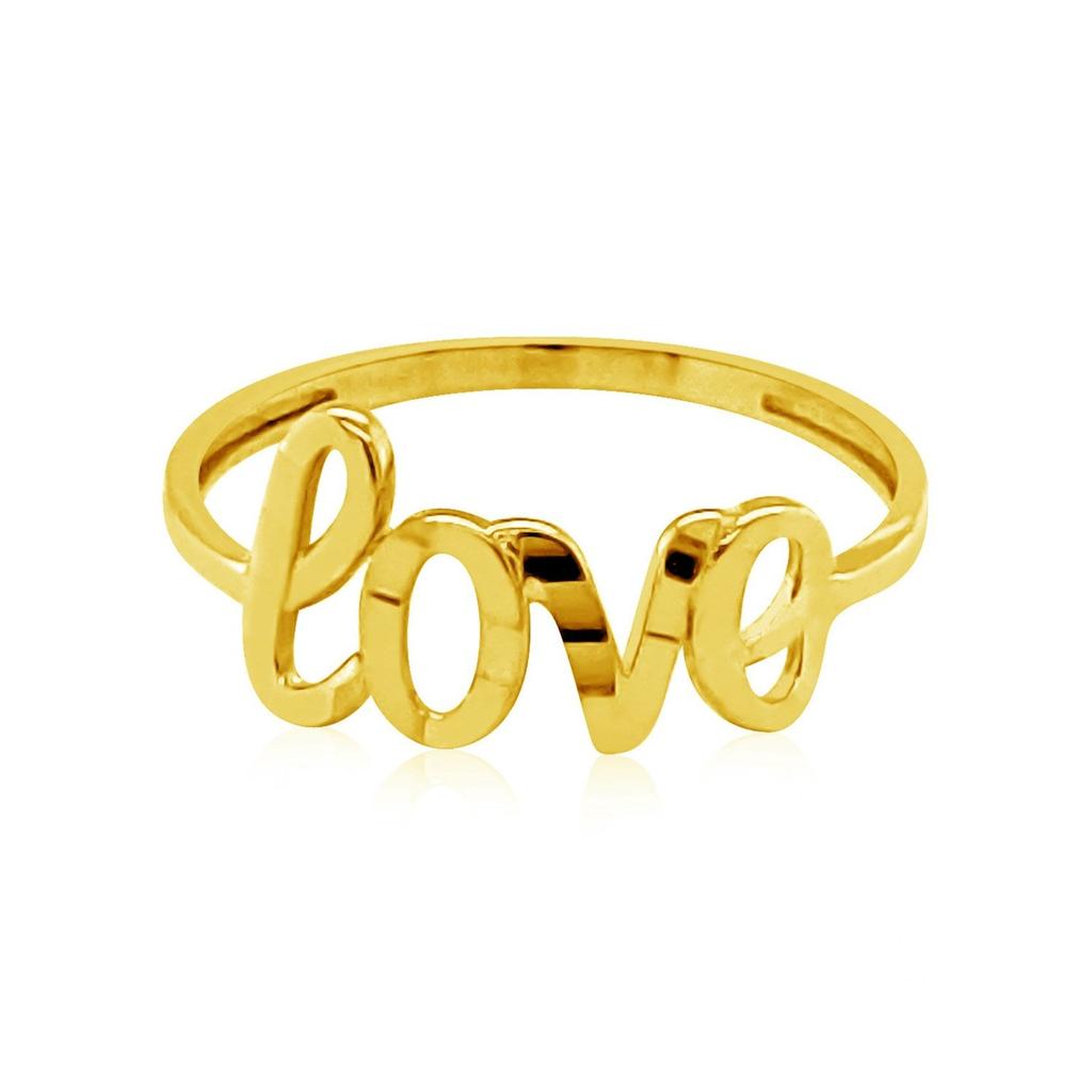 FASHNZFAB 14k Yellow Gold Ring with Love