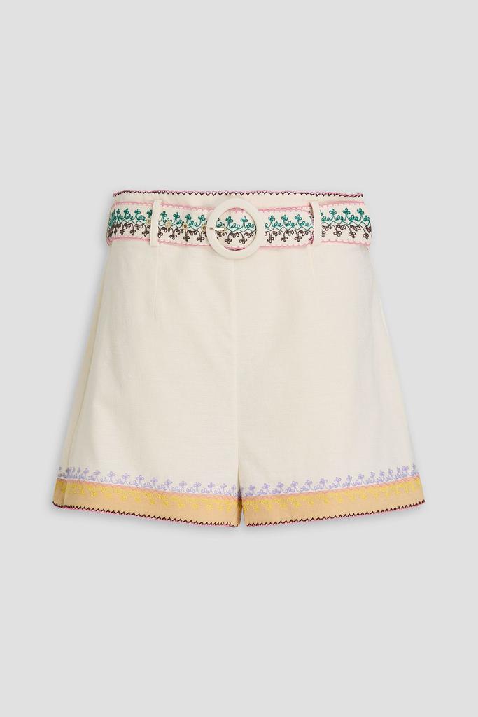 Zimmermann Embroidered linen shorts - Shorts - Free Shipping