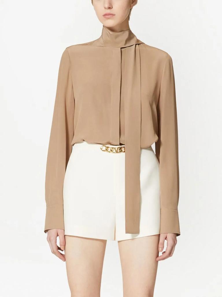 Valentino Valentino Scarf-Detail Silk Blouse