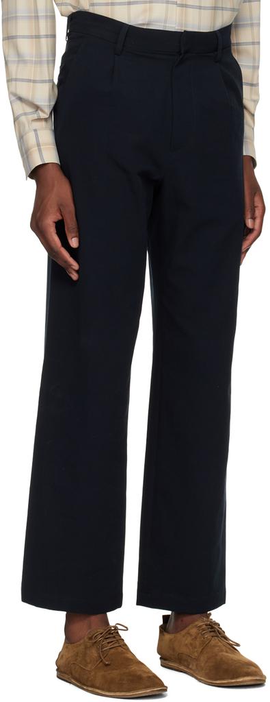 AURALEE Navy Hard Twist Trousers