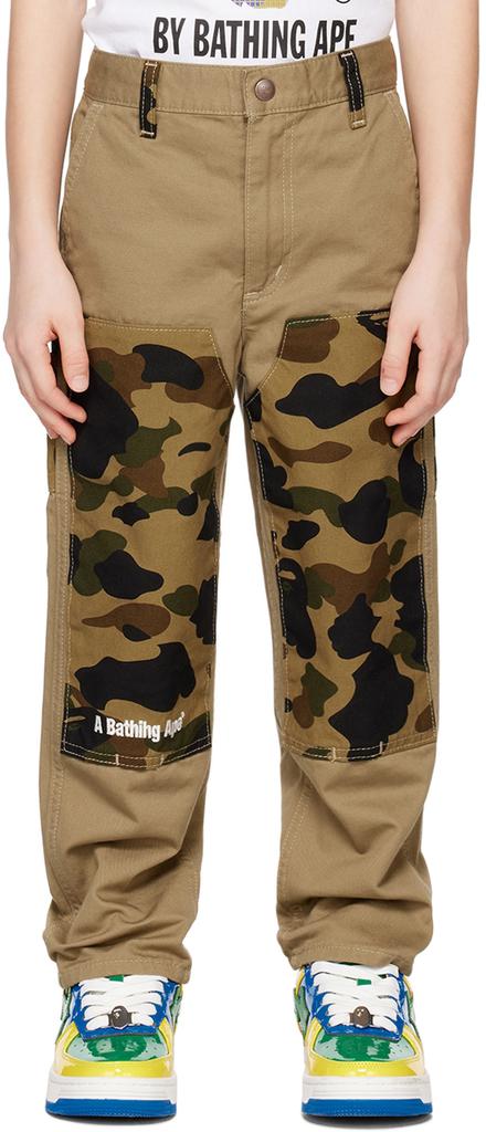 Bape Kids Beige Camo Cargo Pants