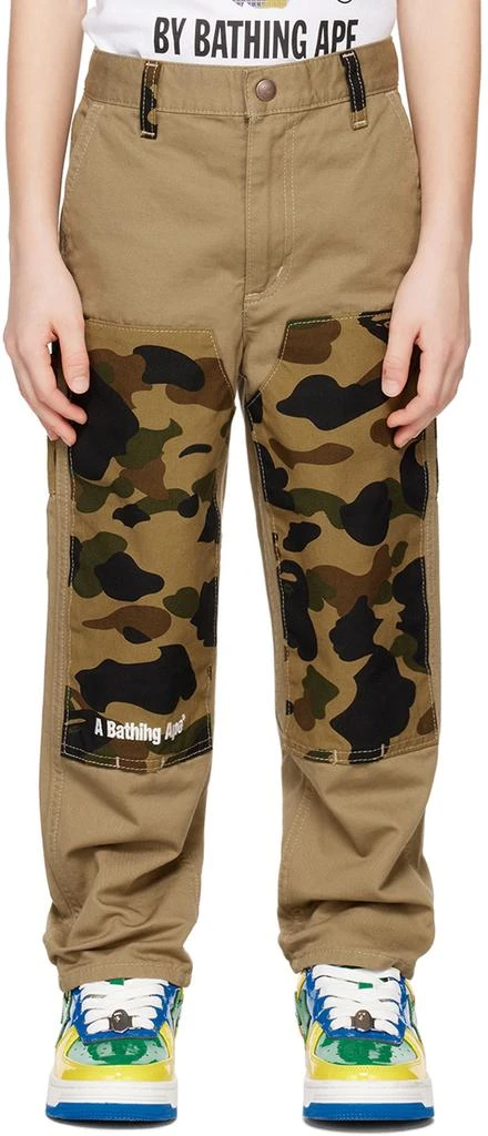 Bape Kids Beige Camo Cargo Pants 1