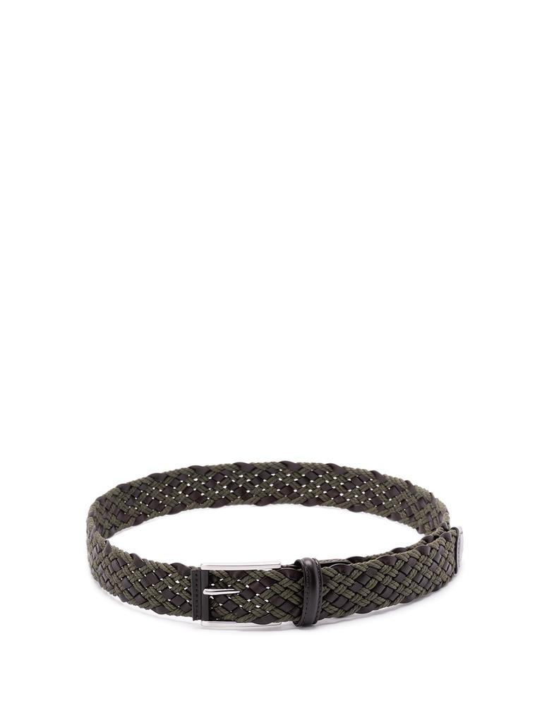 Andersons Anderson's Woven Cotton And Leather Belt