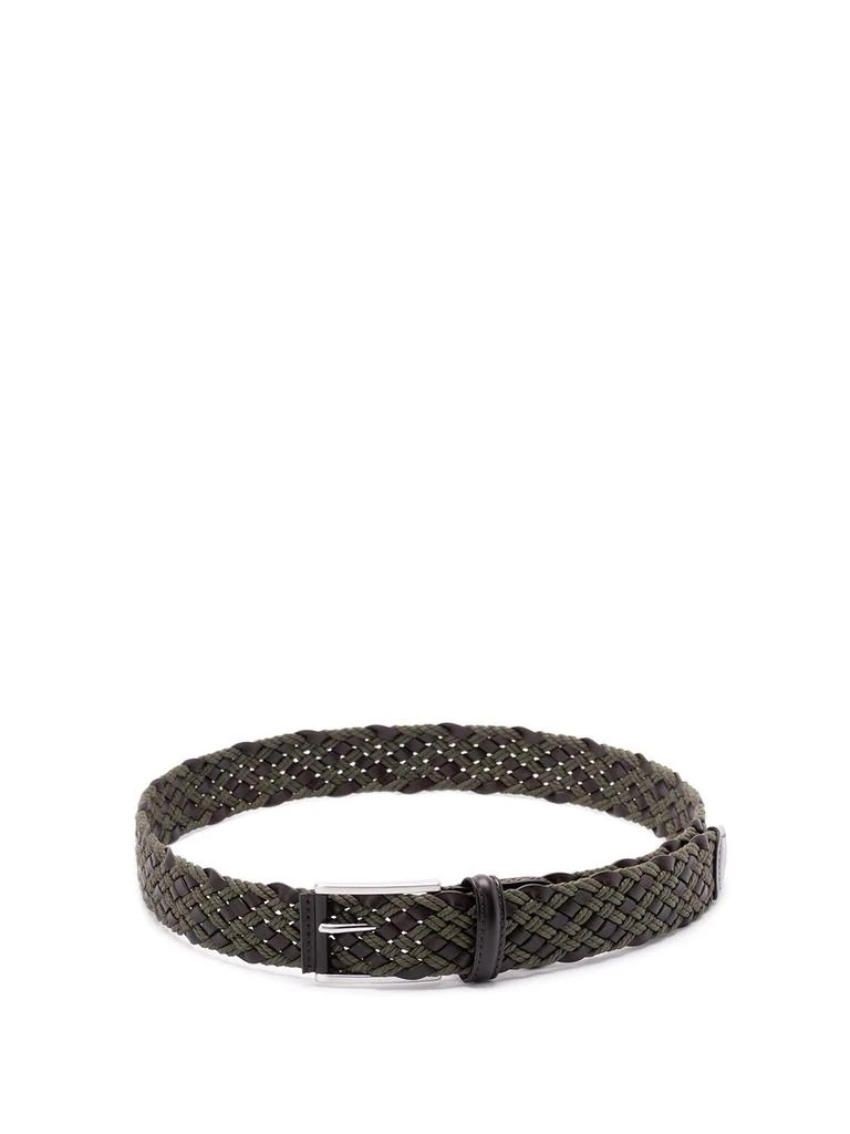 Andersons Anderson's Woven Cotton And Leather Belt 1