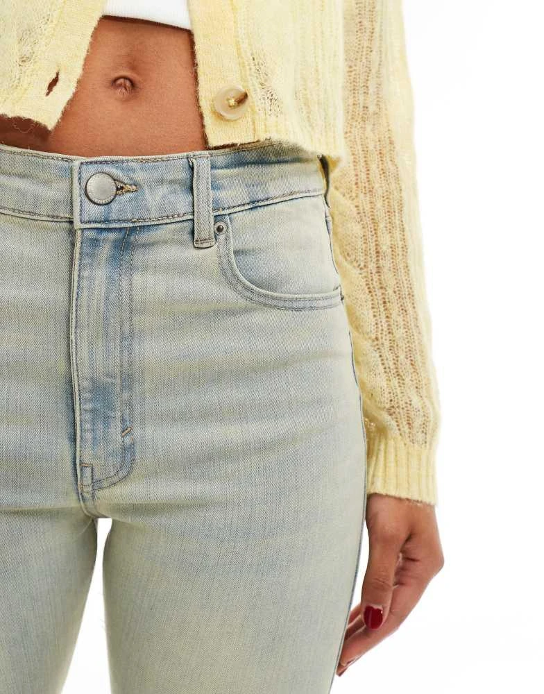 Pull&Bear Pull&Bear high rise skinny jeans in dirty blue 3