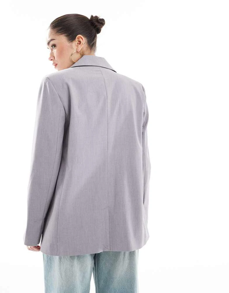 Bershka Bershka oversized blazer in stone grey 3