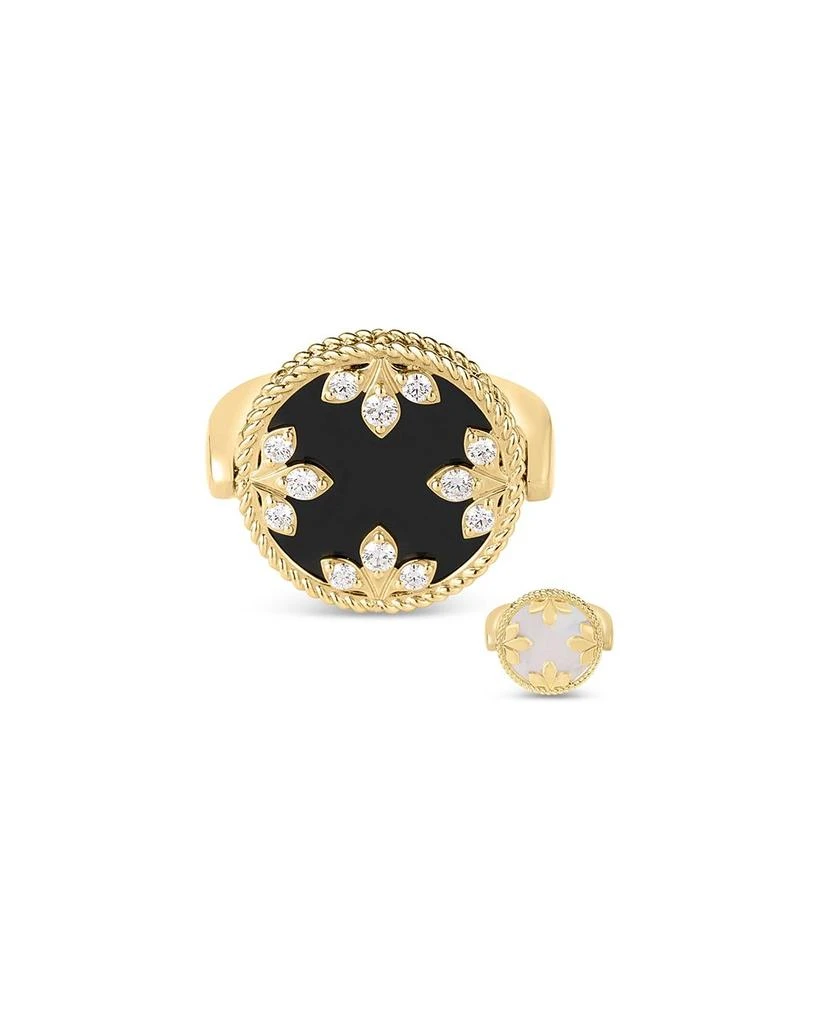 Roberto Coin 18K Yellow Gold Venetian Princess Medallion Black Jade, Mother of Pearl
Diamond Reversible Ring 1