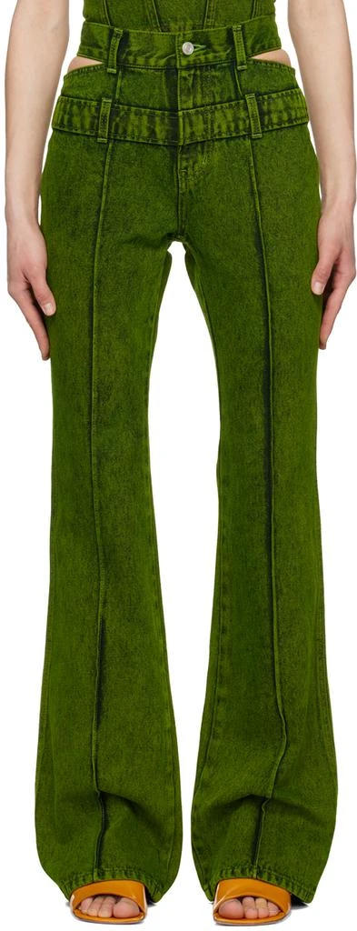 Andersson Bell Green Joan Double Waist Jeans 1