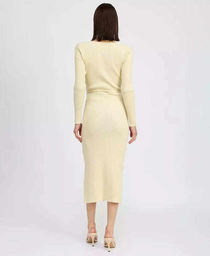 En Saison Women's Merril Ribbed Long-Sleeve Slit-Front Dress 2