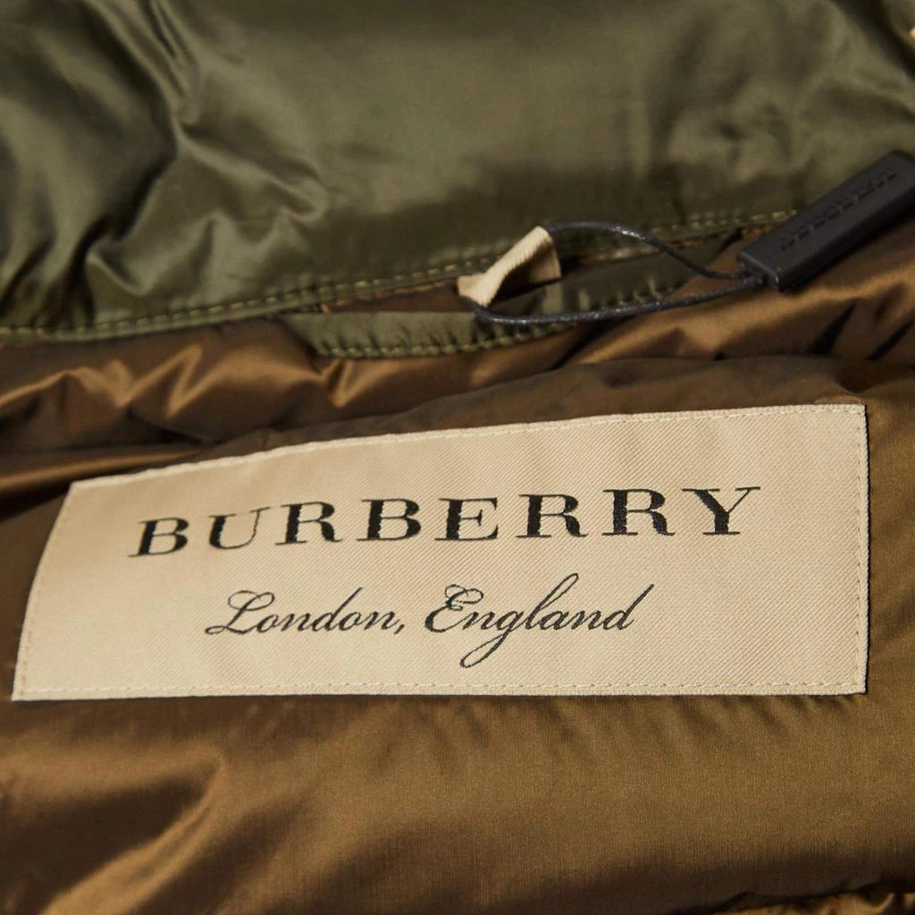 Burberry Burberry Olive Green Synthetic Quilted Puffer Down Coat M 5