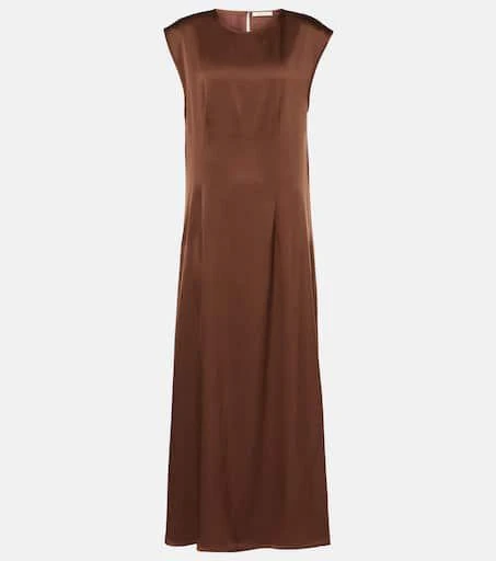 Asceno Rose silk satin maxi dress 1