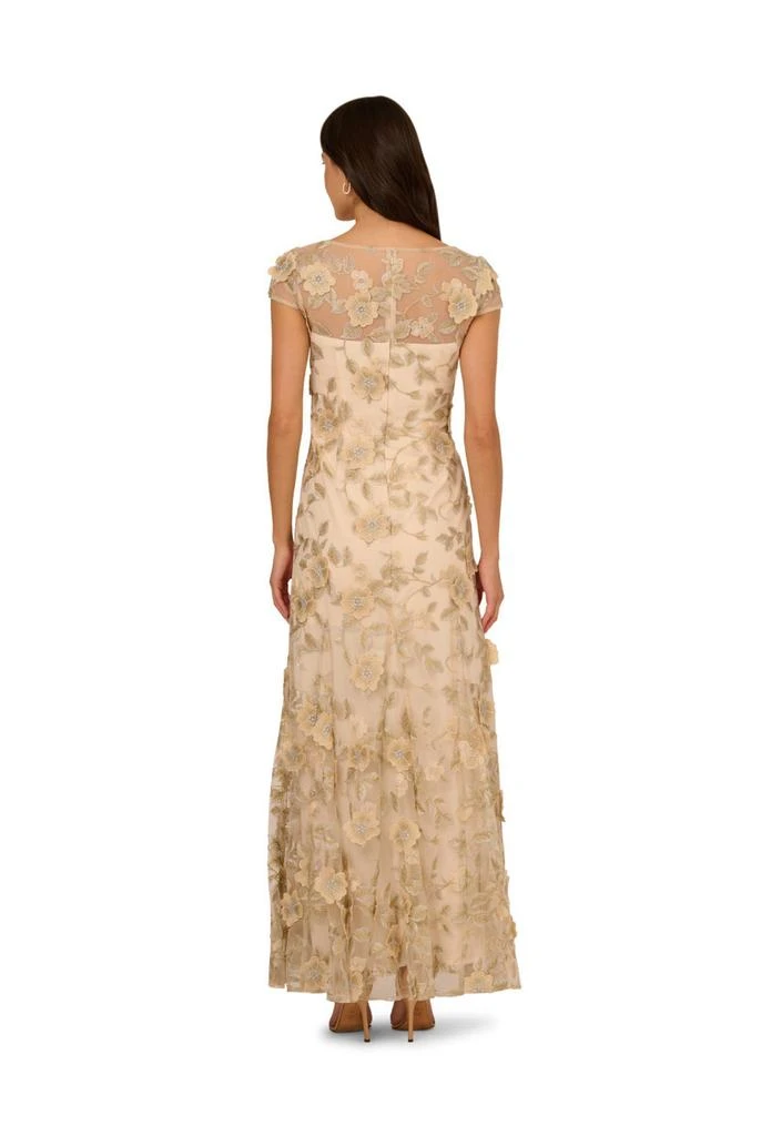 Adrianna Papell Floral embroidered godet gown 2