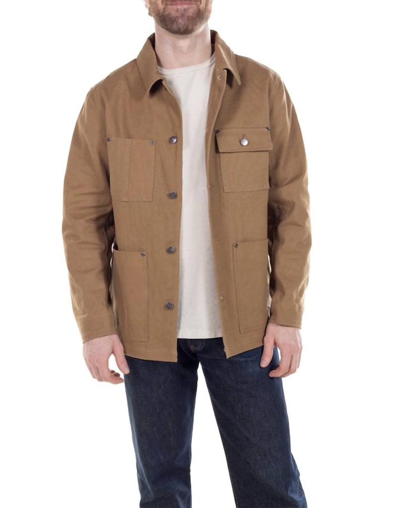 Schott Cotton Canvas Chore Jacket In Khaki