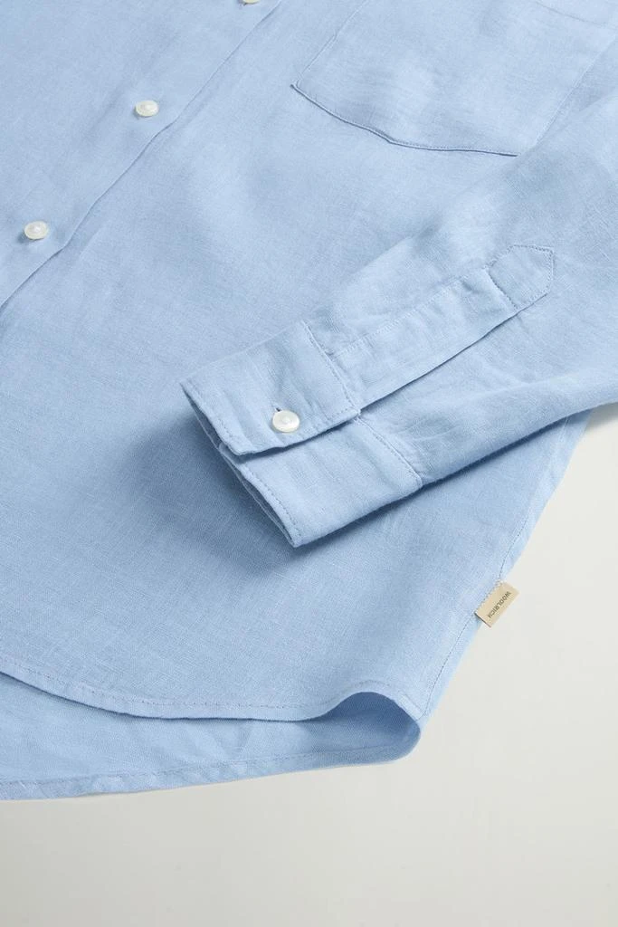 Woolrich Garment-Dyed Pure Linen Shirt - Women - Blue 7