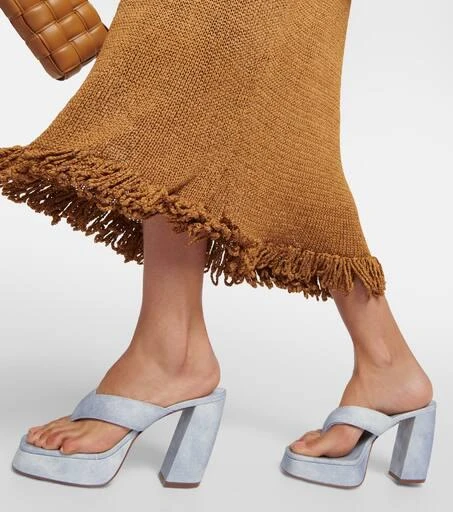 GIA BORGHINI Gia 17 Uni denim platform thong sandals 4