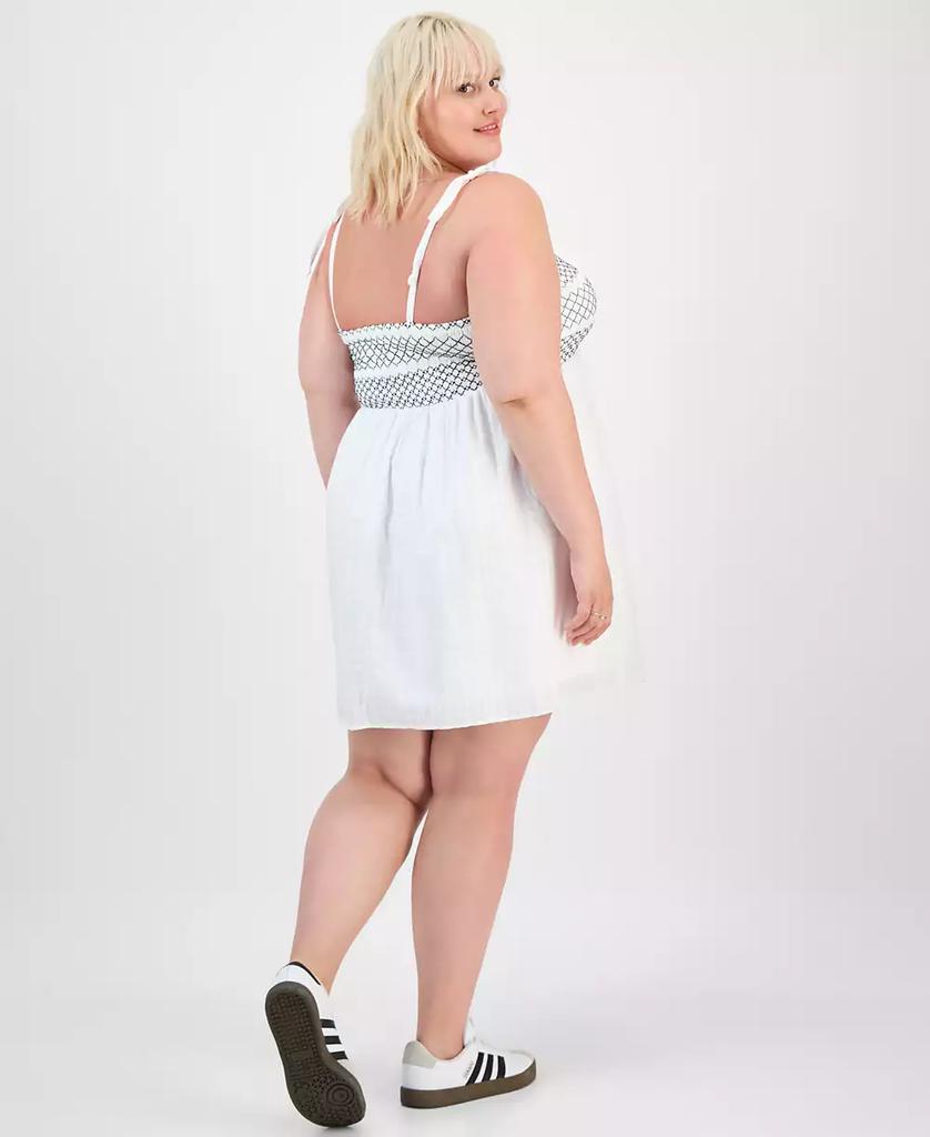 Almost Famous Trendy Plus Two-Tone Smocked-Bust Dress