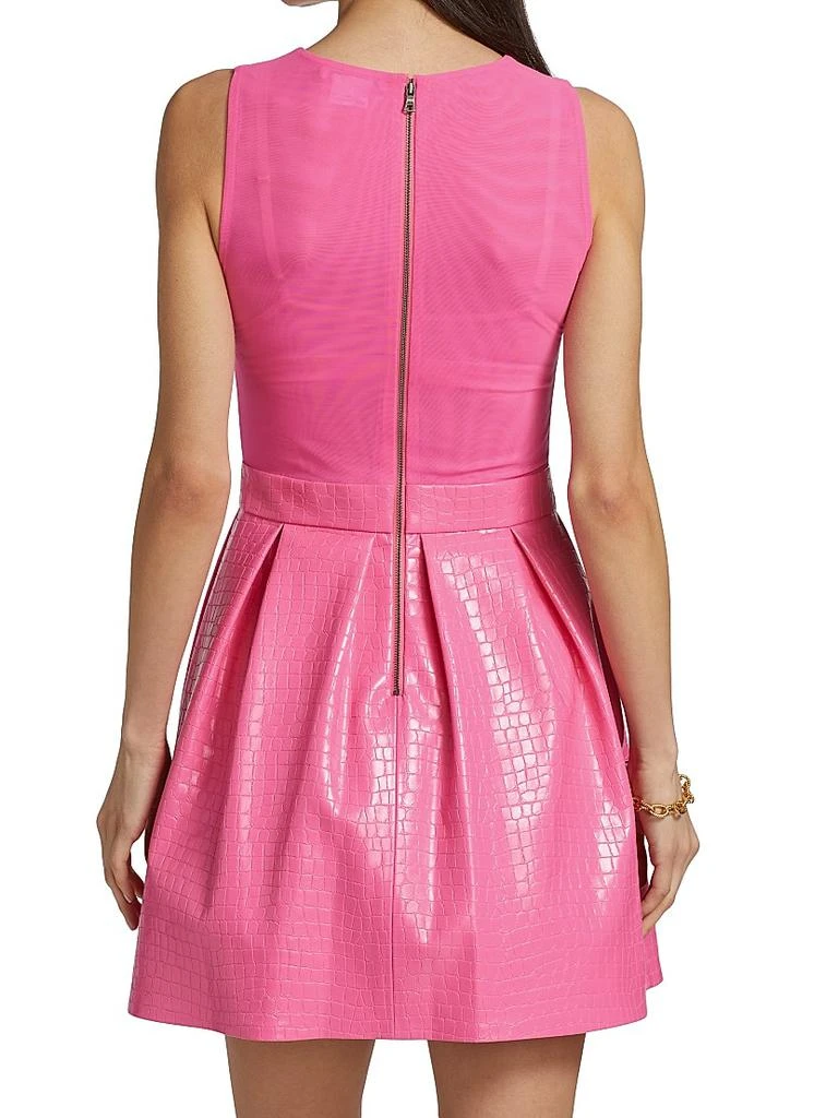 Alice + Olivia Chara Croc-Embossed Party Dress 5