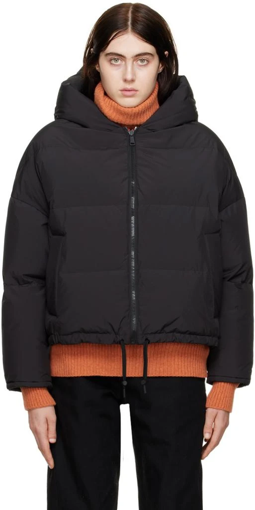 Yves Salomon Black Quilted Down Jacket 1