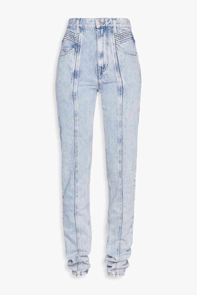 MARANT ÉTOILE Hominy pintucked acid-wash high-rise slim-leg jeans